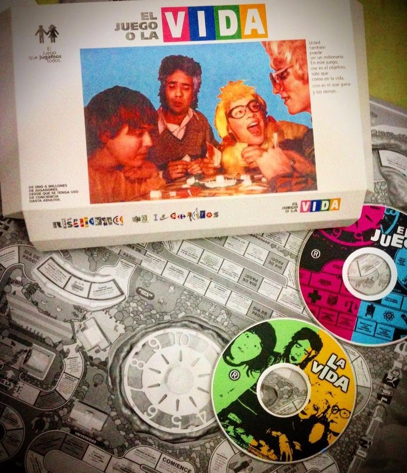 Edición original de El juego o la vida: caja, tablero y discos